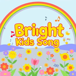 A colorful and cheerful YouTube channel banner for 'Bright Kids Songs'