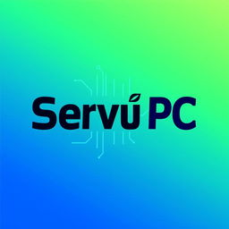 A modern and sleek logo design featuring the text 'Serví PC'