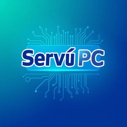 A modern and sleek logo design featuring the text 'Serví PC'