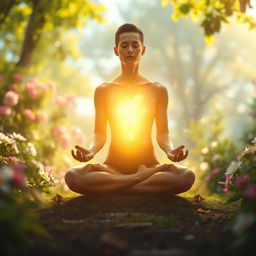 An inspirational and serene scene depicting a powerful moment of spiritual healing