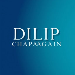 An artistic rendering of the name 'DILIP CHAPAGAIN' with the name seamlessly integrated alongside, using the same font and size