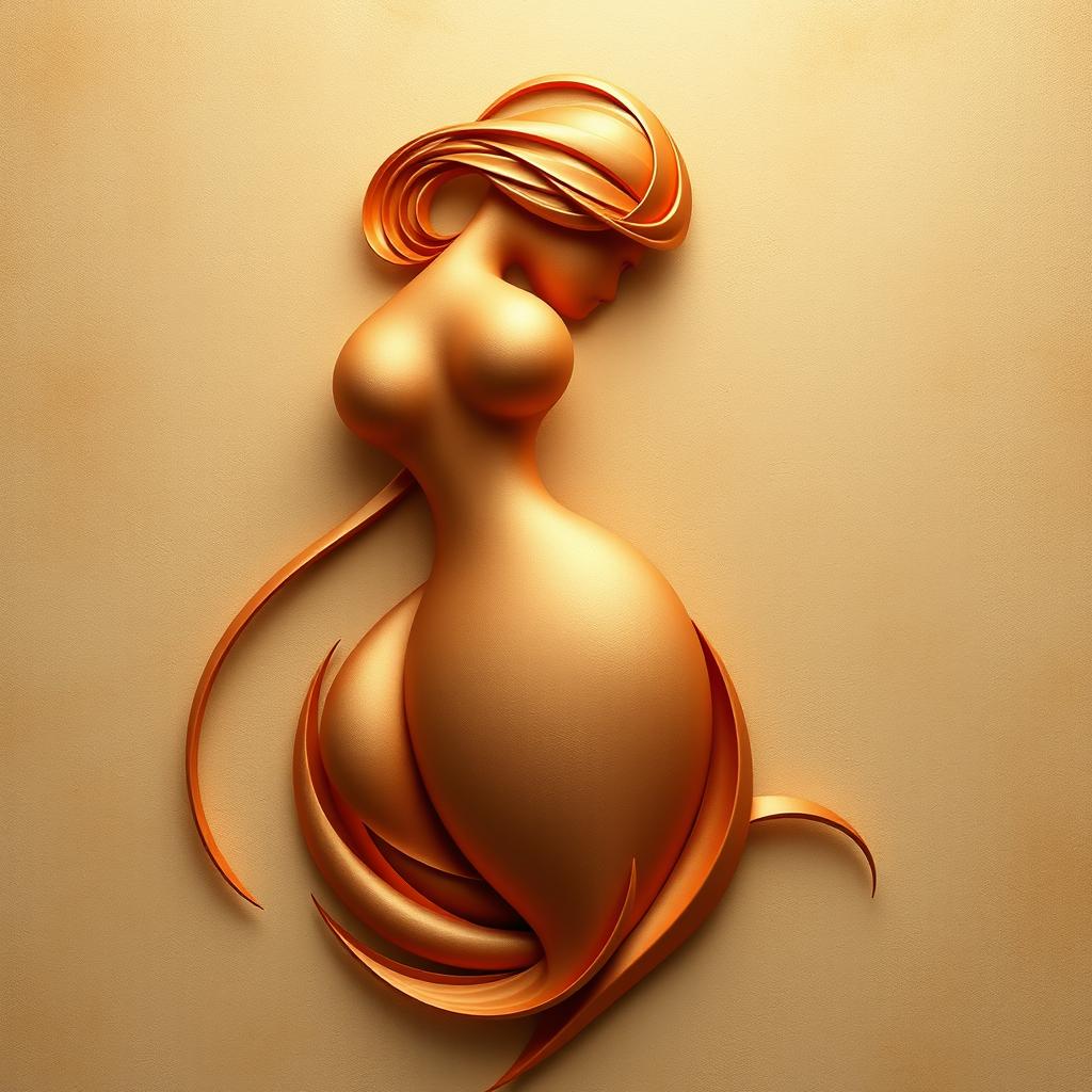 A highly detailed artistic rendering of an elegant and sensual abstract form inspired by the curves and shapes of the human body, particularly focusing on the beauty of feminine elegance