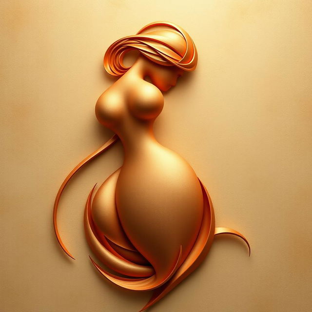 A highly detailed artistic rendering of an elegant and sensual abstract form inspired by the curves and shapes of the human body, particularly focusing on the beauty of feminine elegance