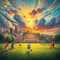 A vibrant and artistic cover art illustrating the connection between football and life