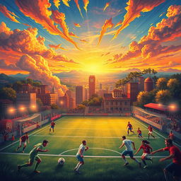 A vibrant and artistic cover art illustrating the connection between football and life