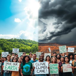 A captivating and thought-provoking image showcasing climate change awareness
