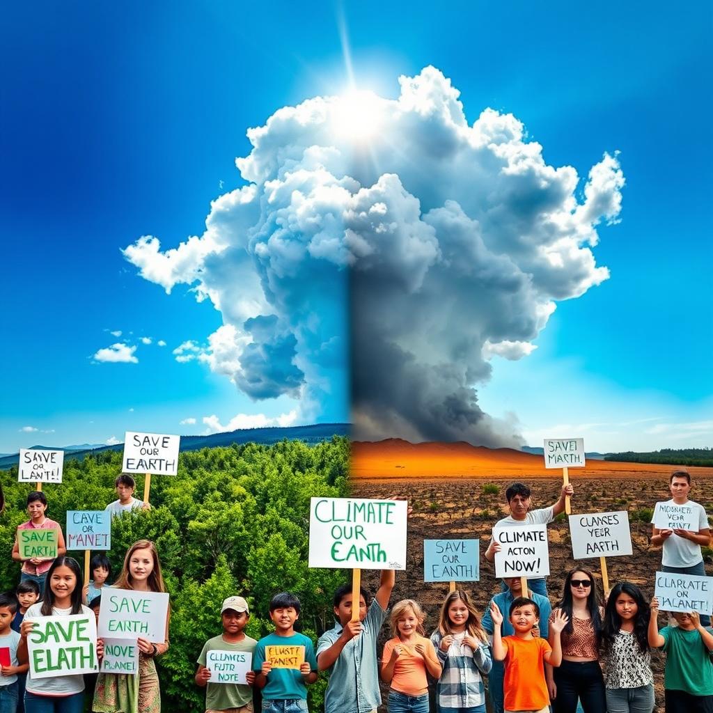 A captivating and thought-provoking image showcasing climate change awareness