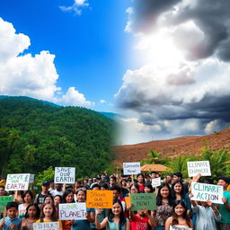 A captivating and thought-provoking image showcasing climate change awareness
