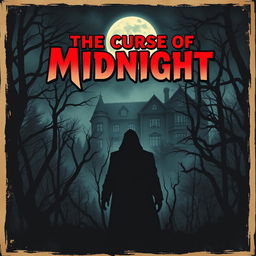 A chilling vintage horror movie poster featuring a dark, eerie forest under a full moon