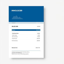 A professional-looking financial document that displays a balance and final amount due, both reading $44,221