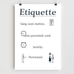An etiquette poster featuring concise, impactful phrases promoting good manners