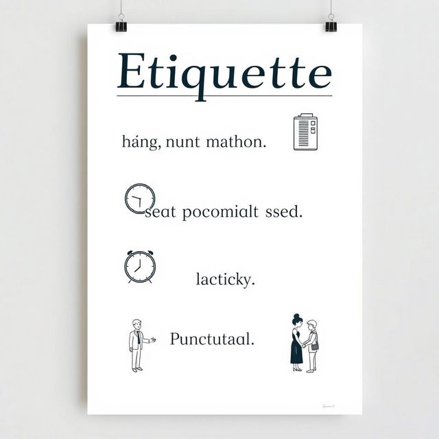 An etiquette poster featuring concise, impactful phrases promoting good manners