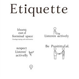 An etiquette poster featuring concise, impactful phrases promoting good manners
