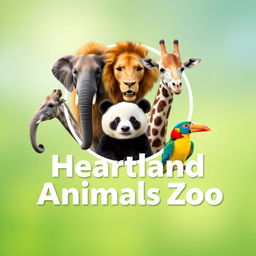 A vibrant and professional YouTube channel profile photo for 'Heartland Animals Zoo'