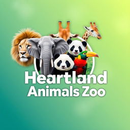 A vibrant and professional YouTube channel profile photo for 'Heartland Animals Zoo'