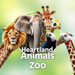 A vibrant and professional YouTube channel profile photo for 'Heartland Animals Zoo'
