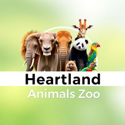 A vibrant and professional YouTube channel profile photo for 'Heartland Animals Zoo'