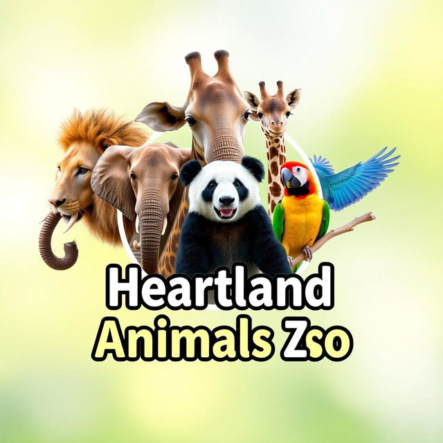 A vibrant and professional YouTube channel profile photo for 'Heartland Animals Zoo'