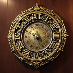 A beautifully designed wall clock featuring an elegant combination of gold, silver, and bronze elements