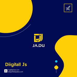 A professional advertisement banner for 'Digital Jadu', a graphic design company