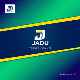 A professional advertisement banner for 'Digital Jadu', a graphic design company