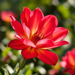 A beautiful and vibrant flower, showcasing its exquisite petals and rich colors, with a soft focus background that enhances the flower's beauty, capturing the intricate details of the petals and the delicate texture, sunlight illuminating the scene, bringing out the vivid hues, and evoking a sense of peace and tranquility