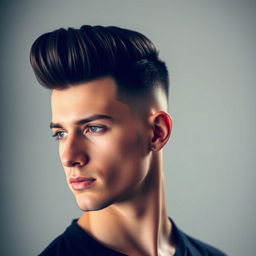 A stylish portrait of a man with a modern hairstyle
