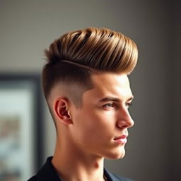 A stylish portrait of a man with a modern hairstyle