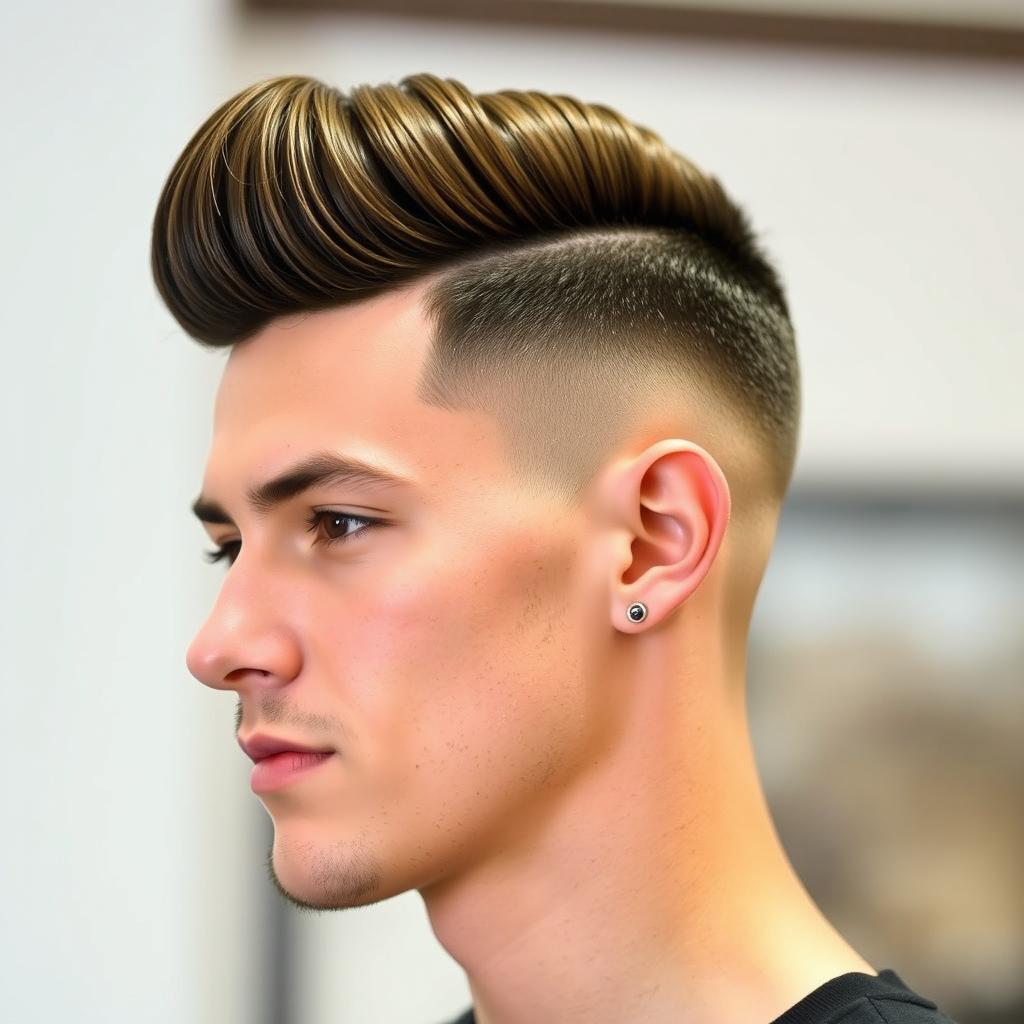 A stylish portrait of a man with a modern hairstyle