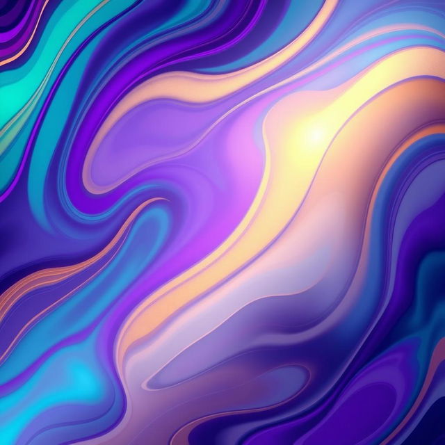A stunning abstract background featuring vivid colors and dynamic shapes, with swirling patterns of teal, deep purple, and soft gold, complemented by gradients that blend seamlessly