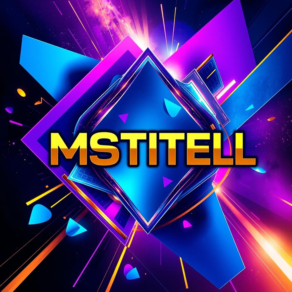 A vibrant and eye-catching album cover design featuring the bold text 'MSTITELL' in a modern, stylized font