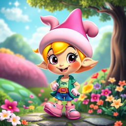 A whimsical Disney cartoon character version of a person, featuring bright colors and an exaggerated, friendly cartoon style