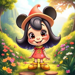 A whimsical Disney cartoon character version of a person, featuring bright colors and an exaggerated, friendly cartoon style