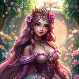 A stunning avatar of Princess G Villar, depicted as a majestic fantasy princess