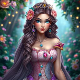 A stunning avatar of Princess G Villar, depicted as a majestic fantasy princess