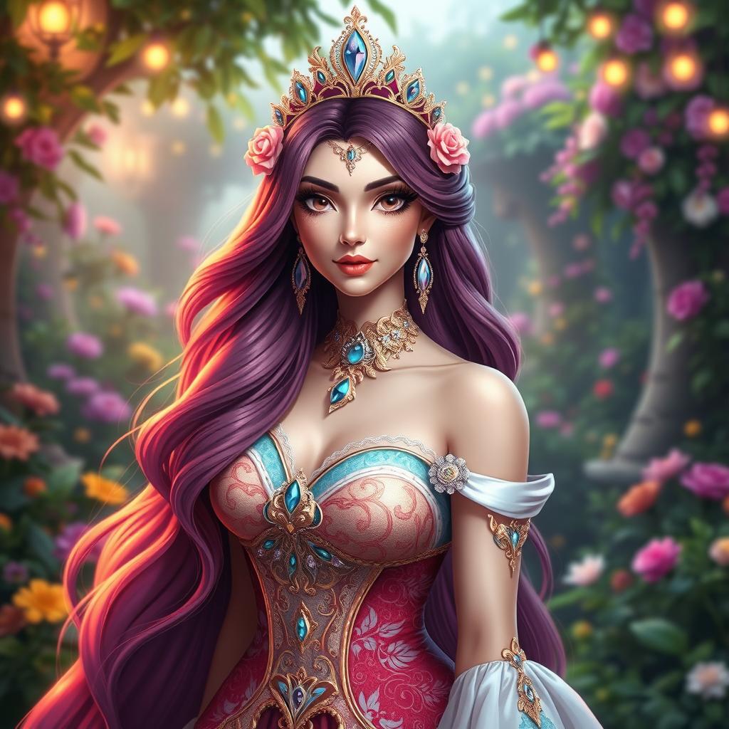 A stunning avatar of Princess G Villar, depicted as a majestic fantasy princess