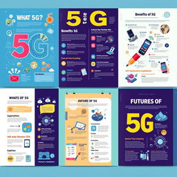A vibrant and engaging wall magazine design showcasing the latest advancements in 5G technology