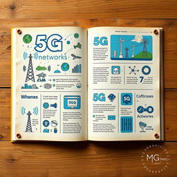 A handmade wall magazine showcasing 5G technology