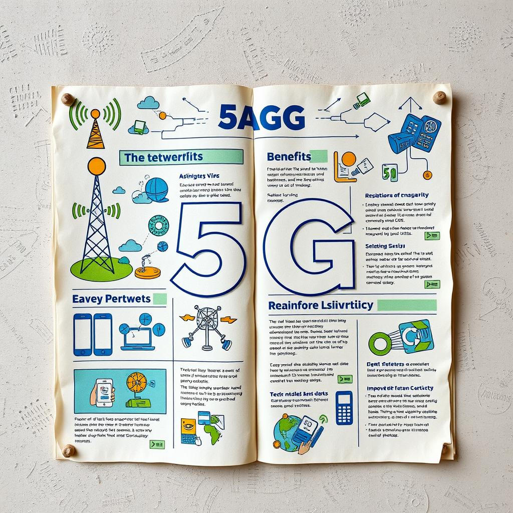 A handmade wall magazine showcasing 5G technology