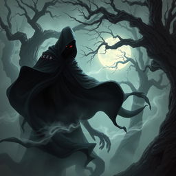 A captivating fantasy illustration of ‘The Shadow’ as a mystical entity