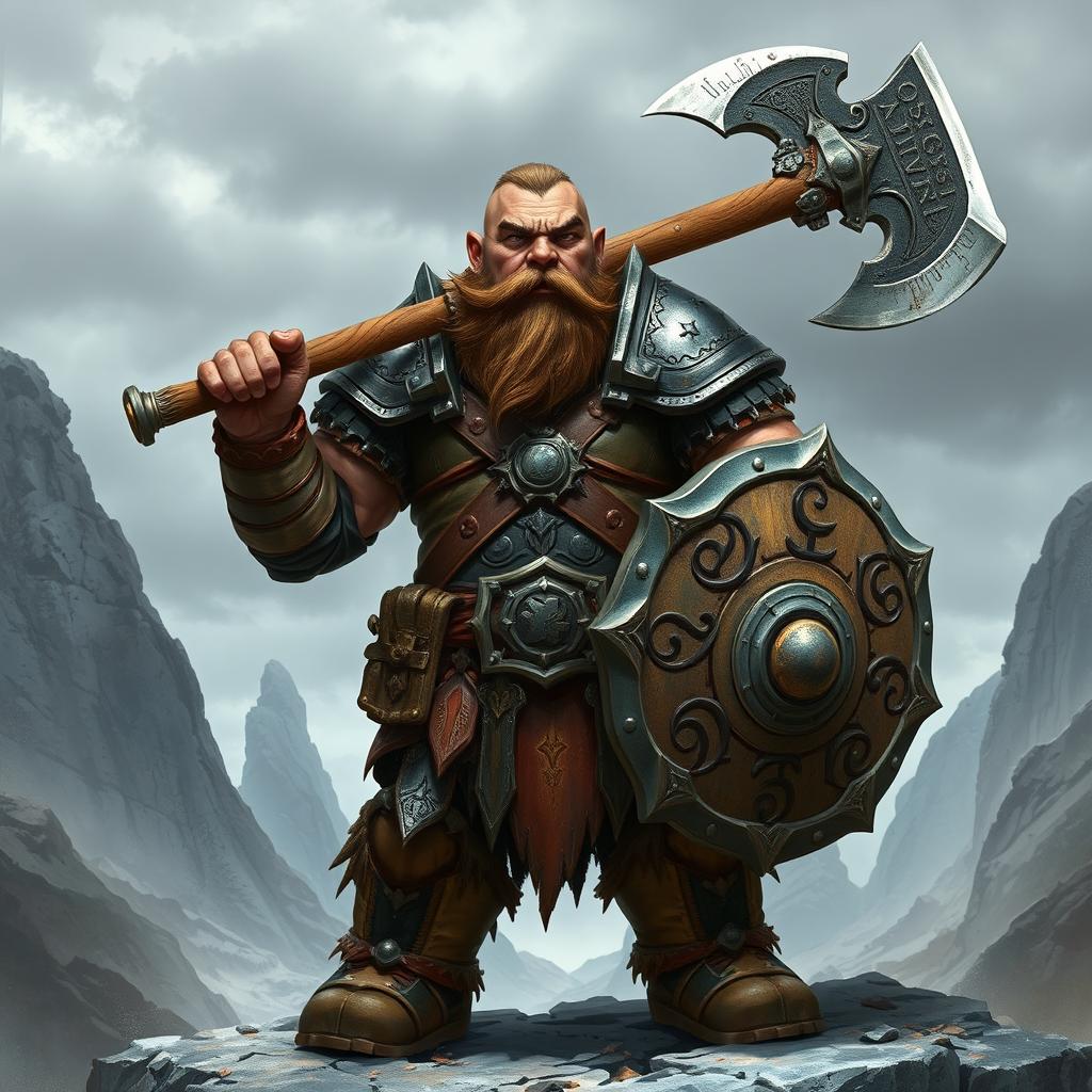 A stout dwarf warrior, showcasing strength and bravery