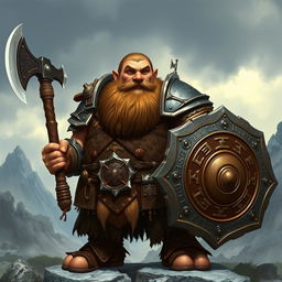 A stout dwarf warrior, showcasing strength and bravery