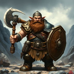A stout dwarf warrior, showcasing strength and bravery