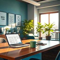 A modern office environment with a sleek and professional aesthetic