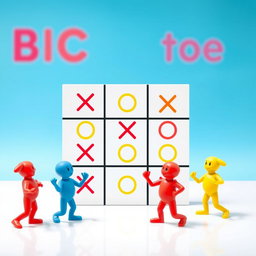 A vibrant and artistic interpretation of a Tic Tac Toe game combined with a Body Mass Index (BMI) chart