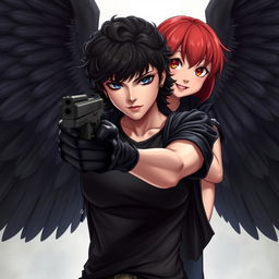 A dramatic scene featuring two heroines