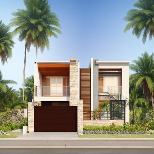 A detailed 3BHK house with car parking, two toilets, and one kitchen, fitted into a 17x45 feet plot