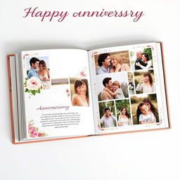 A beautifully designed photo album for a couple's anniversary, featuring 50 pages filled with cherished memories, romantic moments, and heartwarming experiences