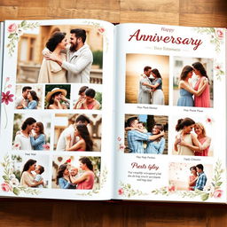 A beautifully designed photo album for a couple's anniversary, featuring 50 pages filled with cherished memories, romantic moments, and heartwarming experiences