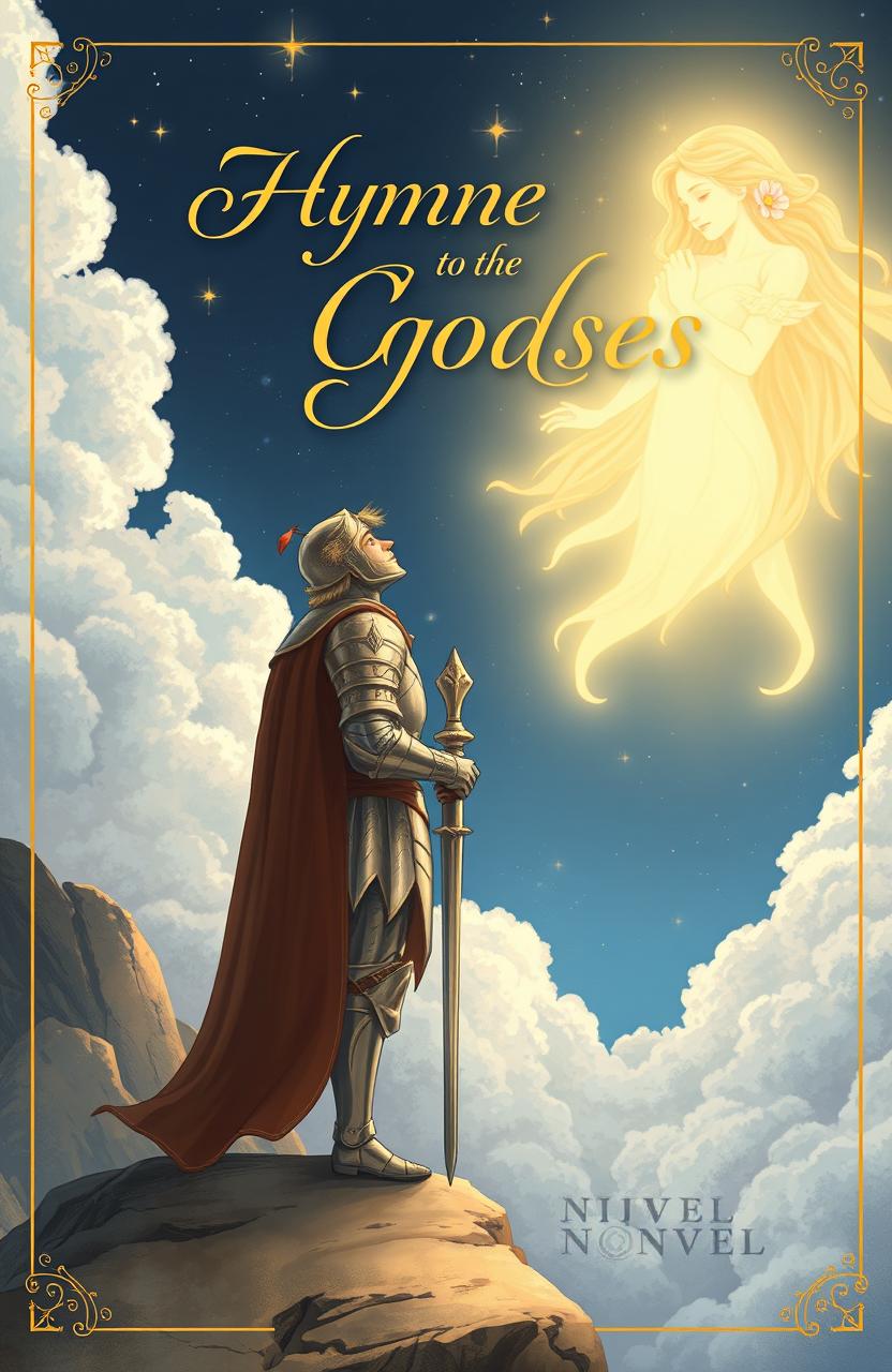 An enchanting book cover illustration for the novel titled 'Hymne to the Goddess'